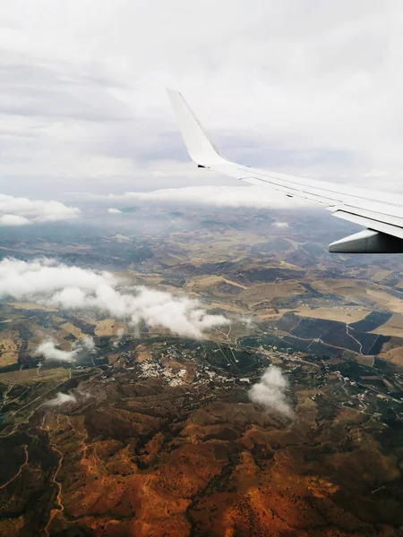 Fascynujący Widok Andaluzję Hiszpania Widziana Samolotu Idealna Tapety — Zdjęcie stockowe