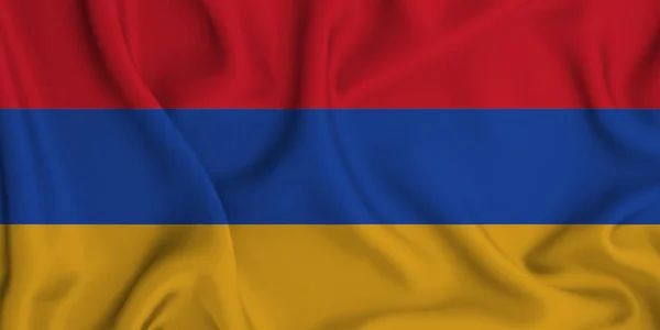 Een Illustratie Van Zwaaiende Armeense Vlag Geweldig Voor Achtergrond — Stockfoto