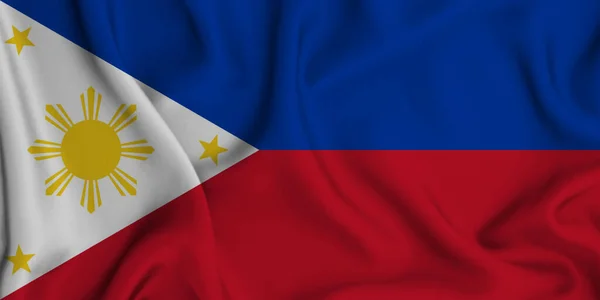 Primer Plano Bandera Nacional Filipinas — Foto de Stock