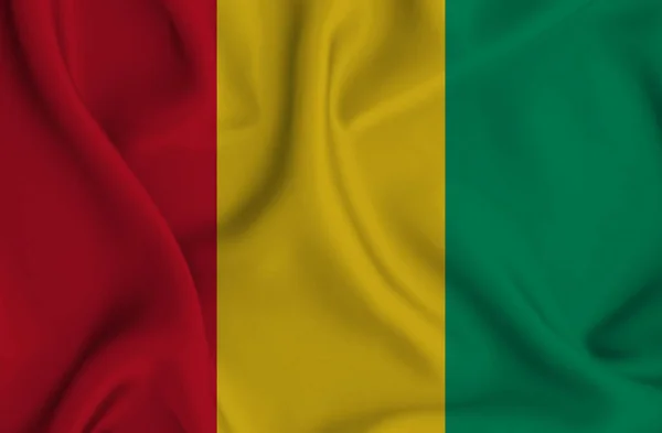 Primer Plano Bandera Nacional Guinea — Foto de Stock