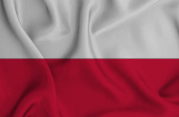 Detailní Záběr Polské Národní Vlajky — Stock fotografie