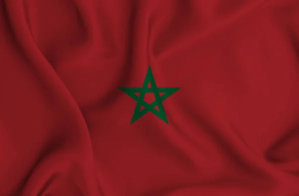 Strzał Bliska Flagi Maroka — Zdjęcie stockowe