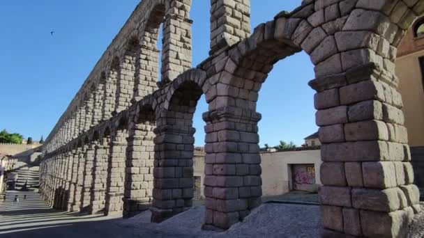 Beau Paysage Aqueduc Romain Ségovie Espagne — Video