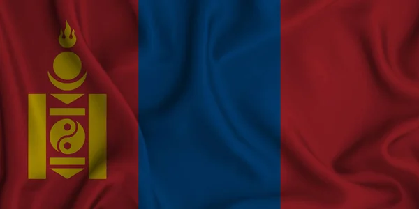 Uma Ilustração Acenar Bandeira Mongólia Ótimo Para Fundo — Fotografia de Stock