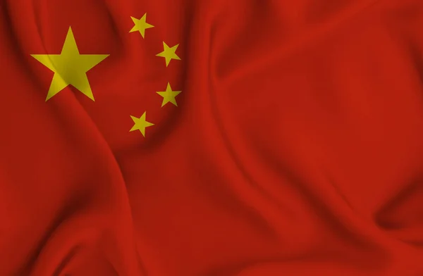 Een Illustratie Van Zwaaiende Chinese Vlag Geweldig Voor Achtergrond — Stockfoto