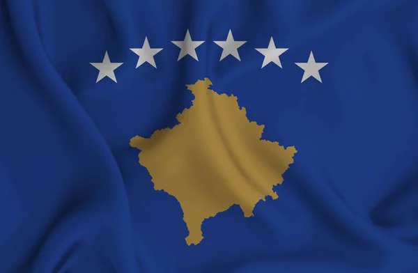 Närbild Kosovos Nationella Flagga — Stockfoto