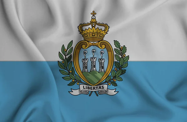 Primer Plano Bandera Nacional San Marino —  Fotos de Stock