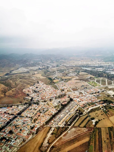 Uma Vista Fascinante Andaluzia Espanha Visto Avião Perfeito Para Papéis — Fotografia de Stock