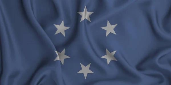 密克罗尼西亚联邦国旗的特写镜头A Close Close Shot National Flag Federated Micronesia — 图库照片