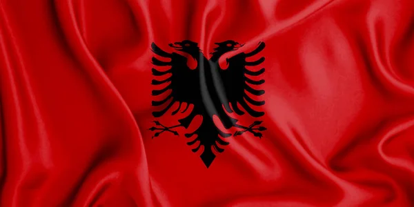 Una Ilustración Ondear Bandera Albania Ideal Para Fondo —  Fotos de Stock