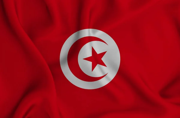 Ілюстрація Махаючи Прапором Тунісу Чудовий Фон — стокове фото