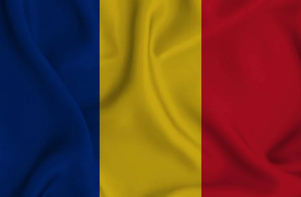 Κοντινό Πλάνο Της Εθνικής Σημαίας Του Τσαντ — Φωτογραφία Αρχείου