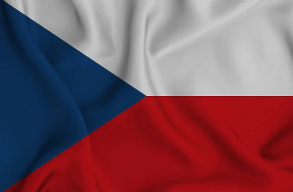 Μια Απεικόνιση Του Κυματίζει Σημαία Της Τσεχικής Δημοκρατίας Μεγάλη Για — Φωτογραφία Αρχείου