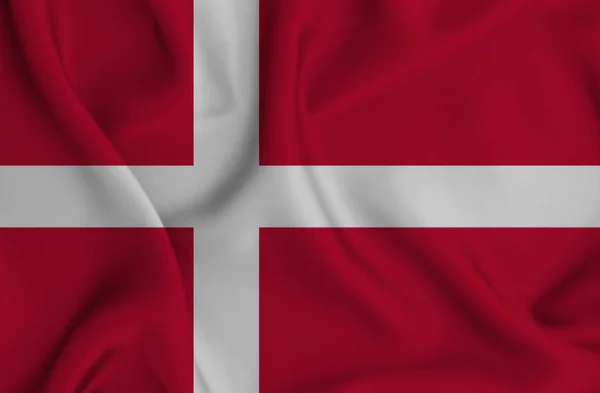 Detailní Záběr Dánskou Národní Vlajku — Stock fotografie
