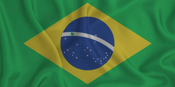 Primer Plano Bandera Nacional Brasil —  Fotos de Stock