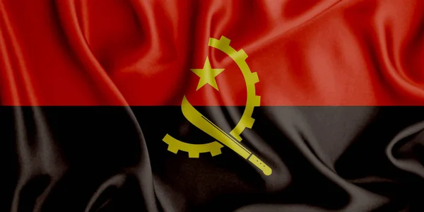 Крупный План Государственного Флага Анголы — стоковое фото
