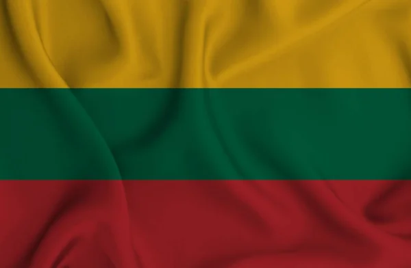 Uma Ilustração Acenar Bandeira Lituânia Ótimo Para Fundo — Fotografia de Stock