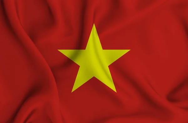 Primer Plano Bandera Nacional Vietnam — Foto de Stock