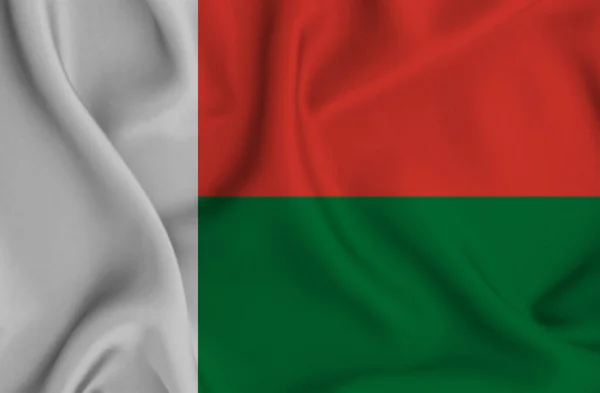 Una Ilustración Ondear Bandera Madagascar Ideal Para Fondo — Foto de Stock