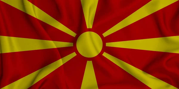 Una Ilustración Ondear Bandera Macedonia Del Norte Ideal Para Fondo —  Fotos de Stock