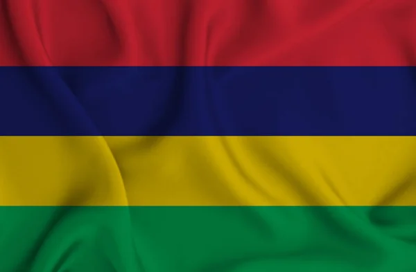 Een Illustratie Van Wuivende Mauritius Vlag Geweldig Voor Achtergrond — Stockfoto