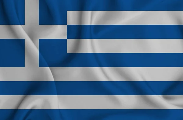 Close Bandeira Nacional Grécia — Fotografia de Stock