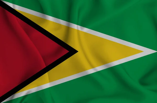 Guyana Nın Ulusal Bayrağının Yakın Çekimi — Stok fotoğraf