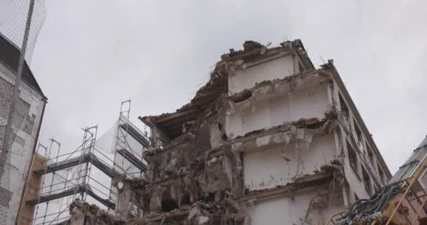 Almanya Nın Düsseldorf Kentindeki Yıkılan Binaların Görüntüleri — Stok video