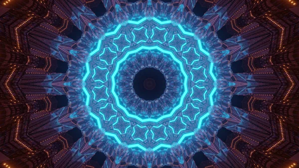 Egy Elvont Illusztrált Kaleidoszkóp Háttér Neon Fények — Stock Fotó