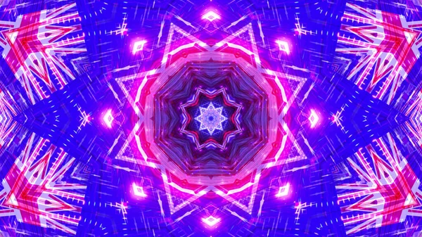 Illustration Kaléidoscopique Vibrante Aux Couleurs Violet Vif Bleu Blanc — Photo
