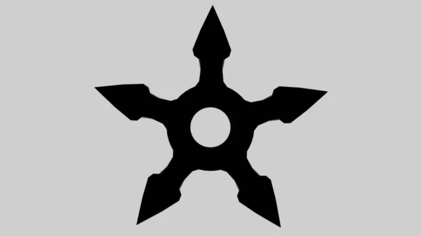 Illustrazione Una Stella Cadente Shuriken Icona Piatta Isolata Uno Sfondo — Foto Stock