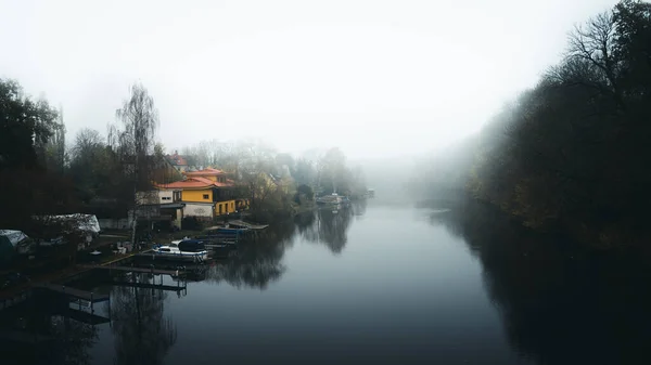 Saale Covered Fog Taken Halle Saale — Stock Photo, Image