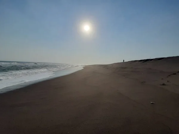 Plan Plage Depok Qui Est Proche Plage Parangtritis Sur Île — Photo