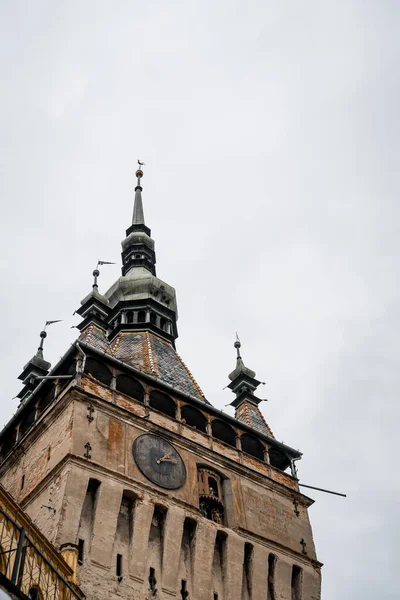 Torre Relógio Medieval Cidadela Património Mundial Unesco Sighisoara Roménia — Fotografia de Stock