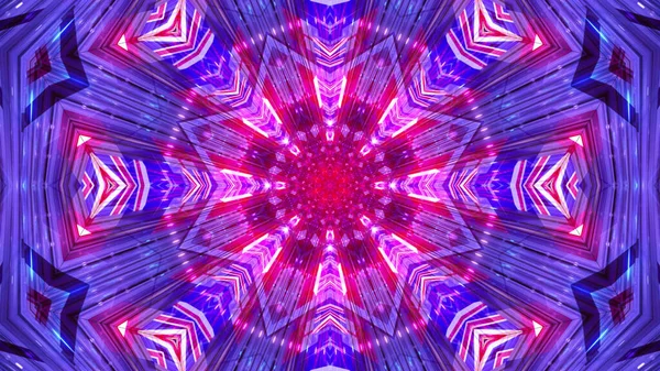 Vibrant Kaleidoscopic Illustration Bright Pink Blue Colors — Stock Photo, Image