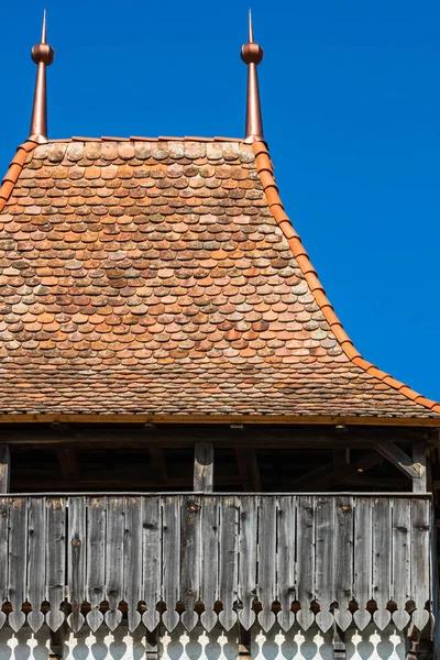 Eine Vertikale Aufnahme Der Kirche Von Viscri Siebenbürgen Rumänien — Stockfoto