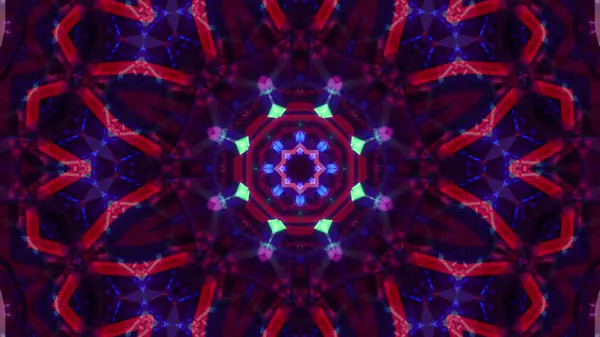 Uma Ilustração Caleidoscópica Vibrante Cores Vermelho Brilhante Azul — Fotografia de Stock