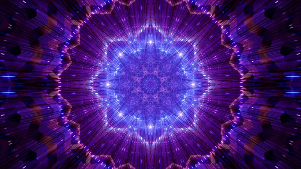 Eine Lebhafte Kaleidoskopische Illustration Leuchtenden Violetten Und Blauen Farben — Stockfoto