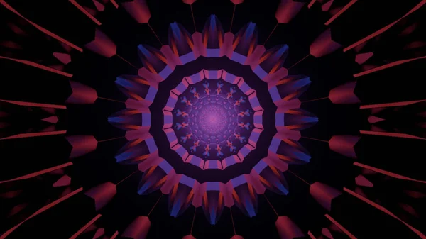 Ein Abstrakt Illustrierter Kaleidoskop Hintergrund Mit Neonlichtern — Stockfoto