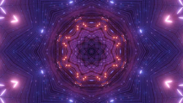 Eine Lebhafte Kaleidoskopische Illustration Leuchtenden Violetten Und Blauen Farben — Stockfoto