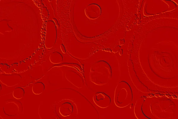Ένας Κόκκινος Τοίχος Κυκλικές Σταγόνες Χρώματος — Φωτογραφία Αρχείου
