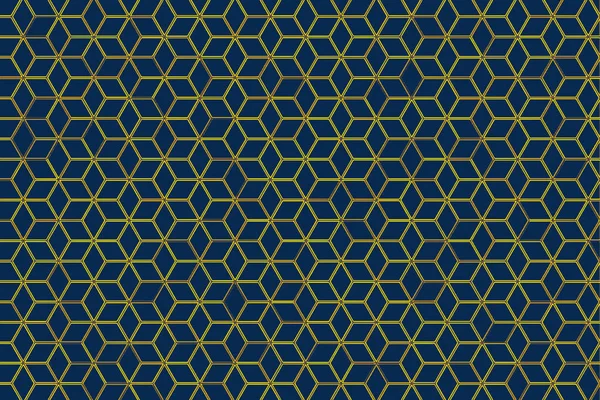 Dark Blue Background Yellow Pattern Made Rhombuses — Stock Photo, Image