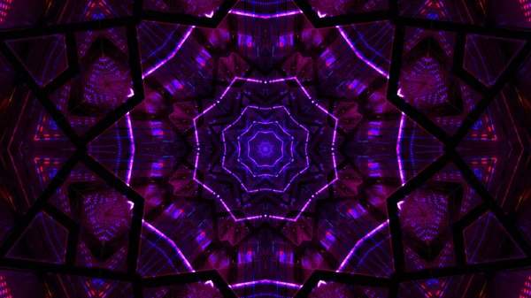 Яркая Калейдоскопическая Иллюстрация Темно Фиолетовых Черных Цветах — стоковое фото