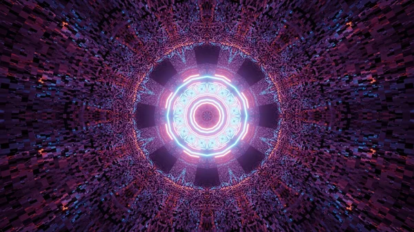 Egy Elvont Illusztrált Kaleidoszkóp Háttér Neon Fények — Stock Fotó