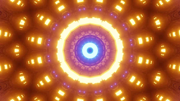 Abstract Illustrated Kaleidoscope Background Neon Lights — Stock Photo, Image