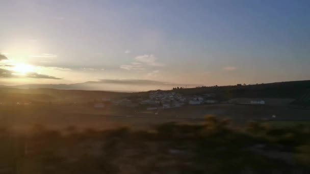 Movimento Rápido Através Campo Habitado Terras Vistas Carro — Vídeo de Stock