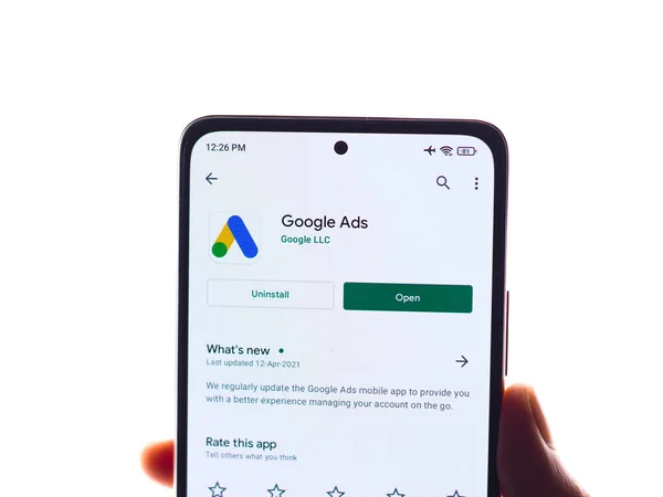 Dibrugarh Indien Mai 2021 Google Ads Logo Auf Dem Telefonbildschirm — Stockfoto