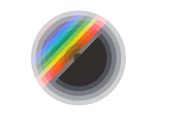 在白色背景上的半圆形和半圆形彩虹的图解 — 图库照片