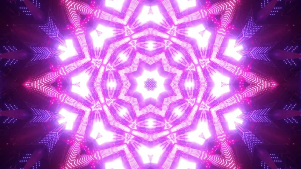 Vibrant Cool Kaleidoscopic Illustration Bright Purple White Colors — Stock Photo, Image