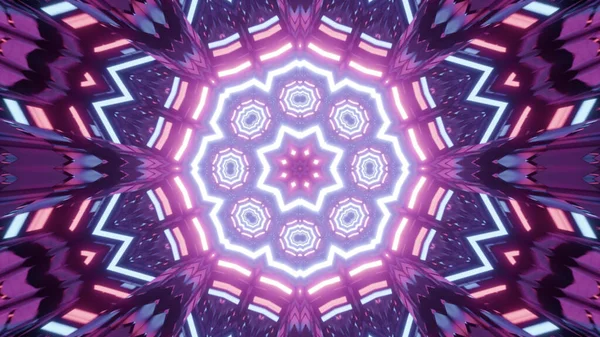 Živé Chladné Kaleidoskopické Ilustrace Jasně Fialové Bílé Modré — Stock fotografie